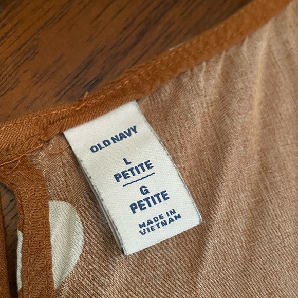 Burnt orange polka dot romper (with pockets!) size petite large - Picture 5 of 8